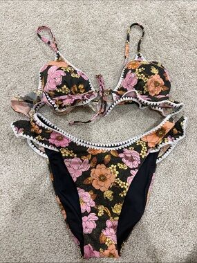 Victorias Secret Floral Ruffle Two-Piece Bikini